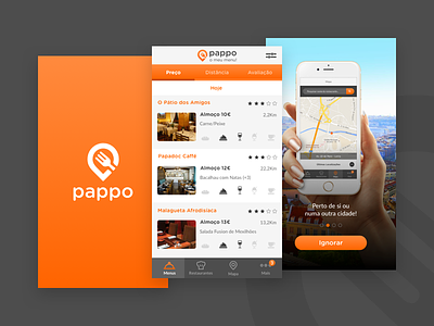 Pappo - Mobile App app find food list map menus mobile nearby portugal restaurant screens