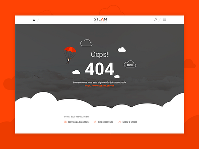404 - Steam 404 clouds erro mockup oops orange page steam ui ux