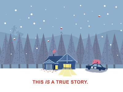 Fargo Themed Illustration cold fargo limited palette minnesota monochromatic snow storytelling vector winter