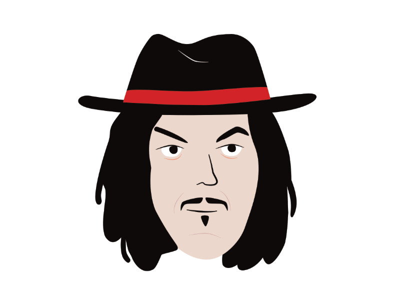 Jack White jack white boarding house reach band solo music illustration vector portrait white stripes