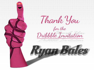 Thanks Ryan Bales basketball dribbble invitation patsy leonard thank you thumb up