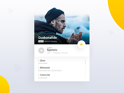 🎵Music Player App [Concept] app gradients ios app minimal minimalistic music player quebonafide sound ui web app yellow