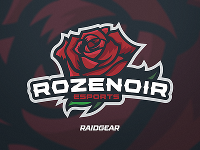 Rozenoir branding cartoon esports logo mascot mike janz noir raidgear rose rozenoir