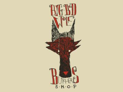 Big Bad Wolf Butchers Shop butcher logo wolf