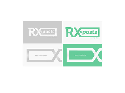 Rx Posts logo + business card design