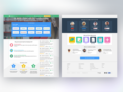 StudySoup Q&A Homework help landing page UI