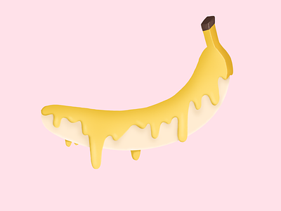 Melting Banana banana bananas branding design digital fruit graphic design illustration illustrator ipad pro melt melting pastel pink procreate sweet yum