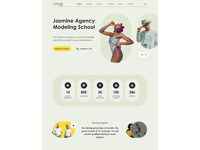 Modeling school design landing landingpage] model modeling models school uiux webdesign
