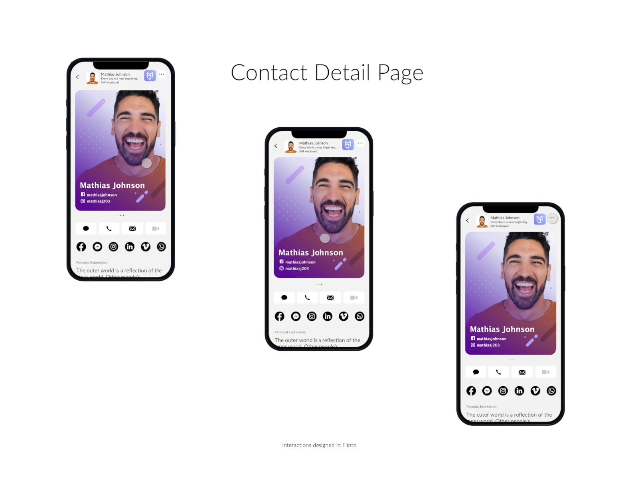 Contact Page Flinto Interactions Design By Alicja Milesi On Dribbble