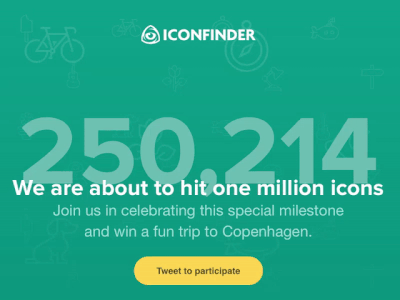 One Million Icons animation design iconfinder icons landing page one million