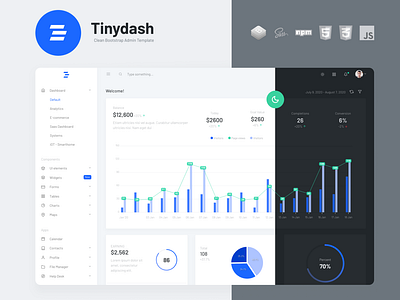 Tinydash Clean Bootstrap Admin Template - Cover Design