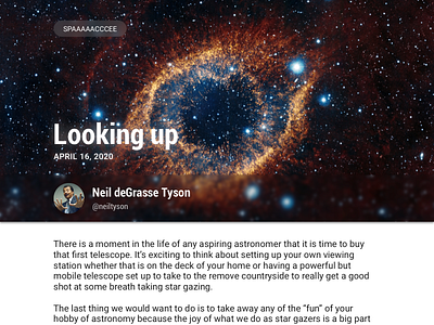 #dailyui #035 - Spacey Blog Post