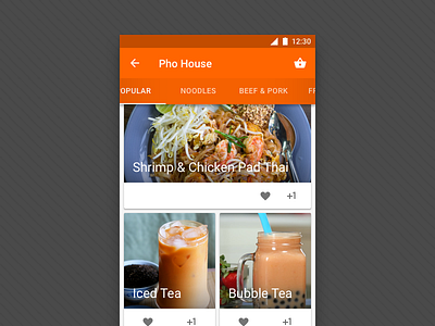 #dailyui #043 - Food Ordering App daily ui dailymaterial dailyui drinks food food menu food ordering material material ui materialui review