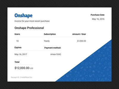 #dailyui #046 - Onshape Purchase Invoice daily ui invoice material material design material invoice material ui materialui purchase invoice