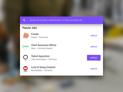 #dailyui #050 - Job Search daily ui job job search jobs material material design material ui materialui search for jobs