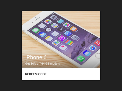 #dailyui #061 - Coupon Code Card card card code code coupon coupon code daily ui material material design material ui materialui redeem