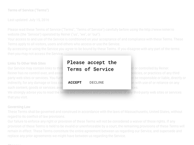 #dailyui #089 - Terms of Service