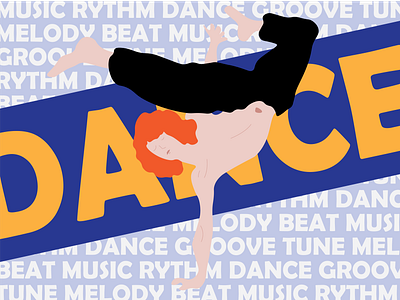 Dance design flat illustration minimal typography