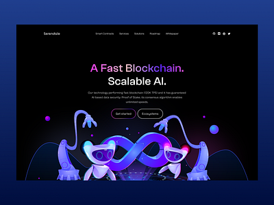 Serendale.ai: AI-based Blockchain Hero Exploration ai blockchain crypto cryptocurrency daily ui landing page ui design uiux web3