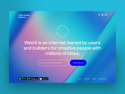 Web3 Studio Podcast - Landing Page Concept