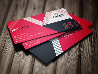 Red Color Business Card brand identity business cards business portfolio businesscard colorful business card creative design design identity template unique business card