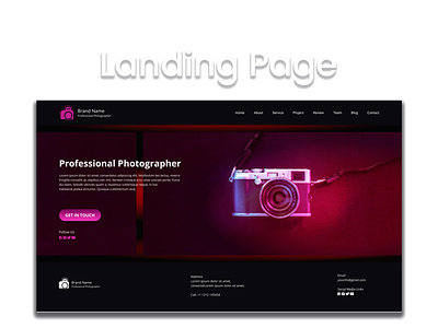 Photography Landing Page Deisgn