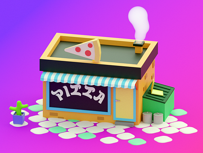 Pizza Shop 3d animation art branding community create creating design graphic design illustration logo ui vector