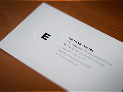 emocean group embossed Business Cards