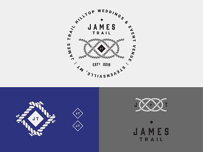 James Trail Hilltop Weddings branding classic country diamond events forever hilltop identity knot montana rope trail tying vector venue wedding weddings