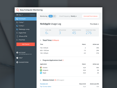 Easy Computer Monitoring app application computer icon monitoring report web web app website