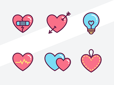 Heart Icon Set arrow bulb download free heart icon illustration lamp love sketch svg valentines