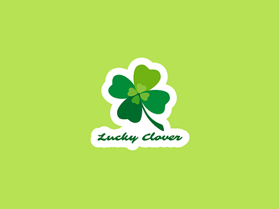 Lucky Clover clover flat grass green herb icon illustration ireland leaf logo luck lucky plant sticker trefoil vector