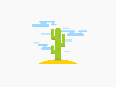 Cactus Illustration app application cactus cloud flat icon illustration mobile sand shadow sun