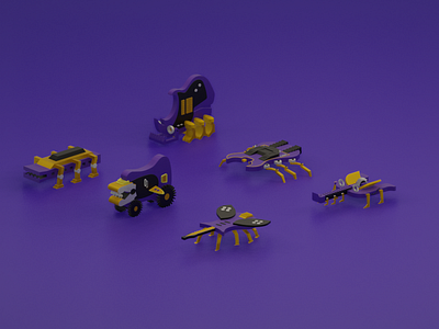 Low Poly Robot Bugs 3d blender lowpoly lowpolyart