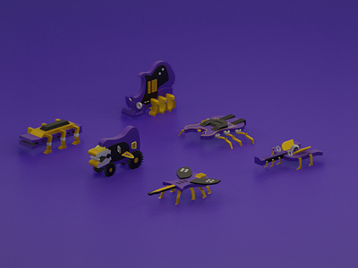 Low Poly Robot Bugs