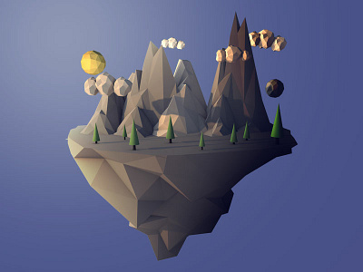 Low Poly nature landscape c4d lowpoly