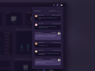 Activity Feed app dark dashboard dashboard design design sketch ui user interface ux