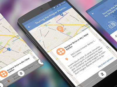 Event App Concept - Design Tours android app cards concept event map material romanian design week tour