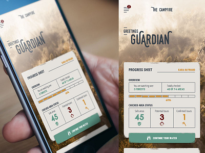 Guardians Scout Camp app camp forest grunge ios mobile paper scout ui