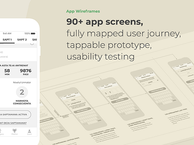 42kRosu - Wireframes - Marathon Training App app app design apple design flow flowchart ios iphone marathon mobile run training ui uidesign uiux ux uxdesign uxui watch wireframe