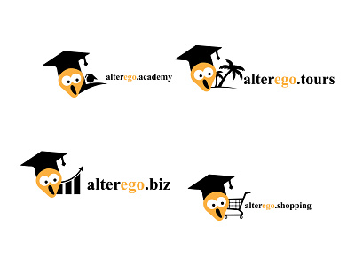 alterego academy academic funny ghust graphic logo designer