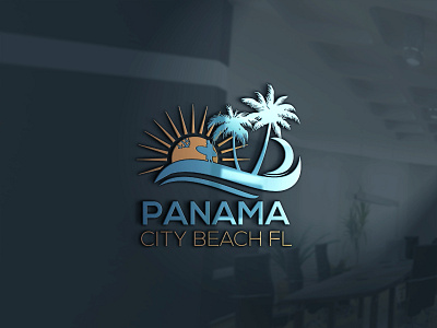 Panama City Beach Fl beachlogo graphics illustration logodesign