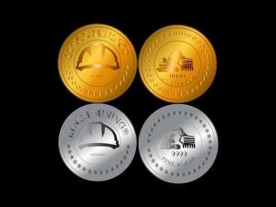 Lynch Mining coin logo graphics illustration logodesign