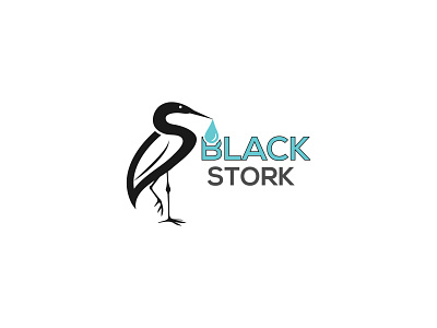 black stork bird logo graphics illustration logodesign