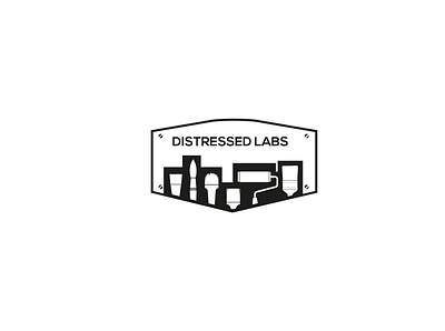 Distressed Labs branding brush logo graphics illustration logodesign