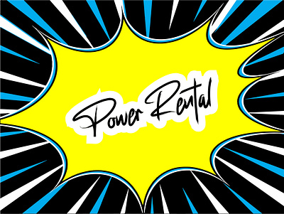 Power Rental comicbook graphics illustration logodesign