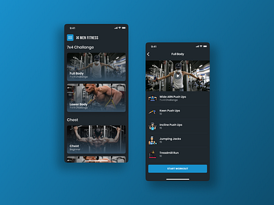 Men Fitness - Gym Instructor App fitness gym health ios mobile ui sport tracker trainer ui ux