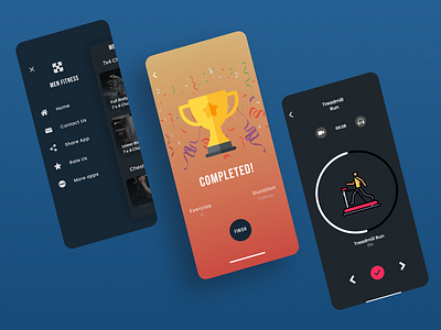 Men Fitness - Gym Instructor App app design excercise fitness gym health mobile ui tracker ui ux