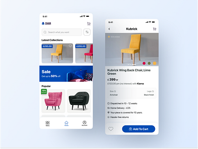 Furniture App Design chair design furniture furniture app furniture design furniture store furniture website ios app design mobile ui ui design