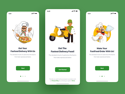 Food App Onboarding Screen Design app burger menu clean design food food app food illustration minimal minimalism minimalist mobile ui onboard onboarding screen onboarding ui ui uiux ux